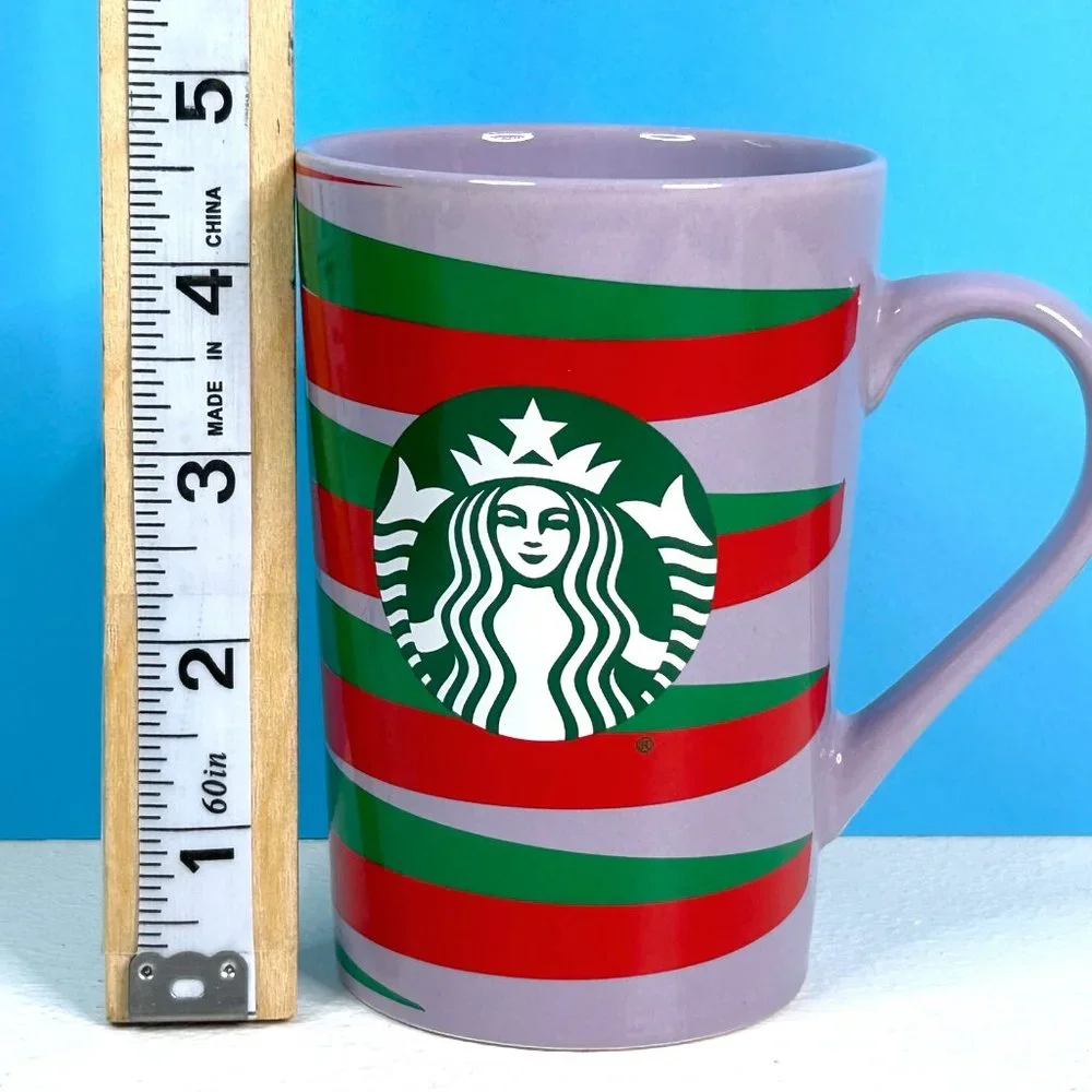 Starbucks 2020 Purple Red Green‎ Striped 11oz Logo Coffee Mug